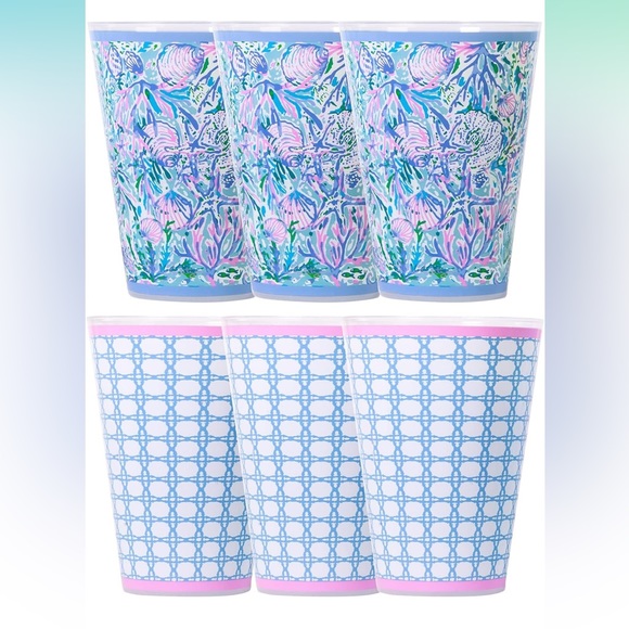 Lilly Pulitzer printed plastic pool cups - Picture 1 of 6